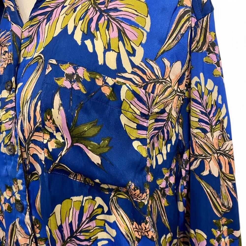 Free People High-Low Novelty Print Butterfly Leaf Floral - Picture 4 of 7